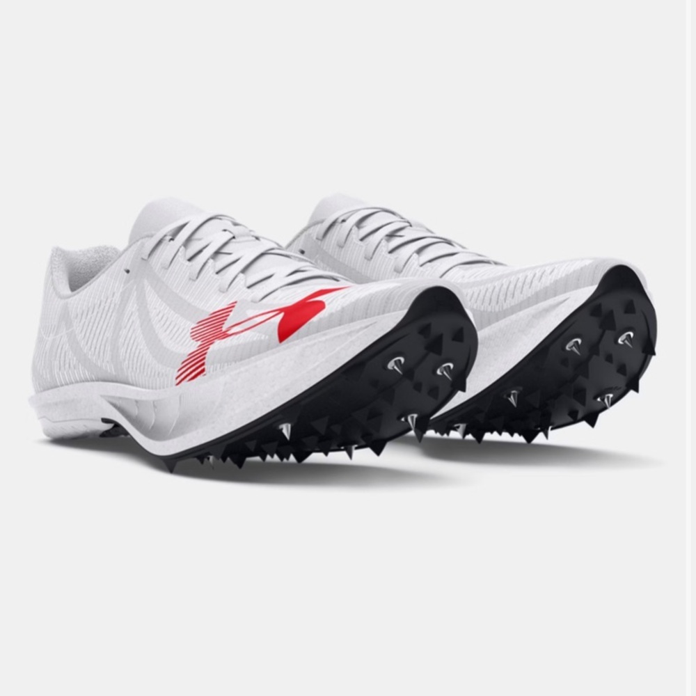 Under Armour‎ Womens White Red Speedform Slingshot Track Spikes Shoes